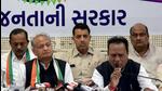 Rajasthan chief minister and Congress’s in-charge for Gujarat elections, Ashok Gehlot , along with senior party leaders at the release of the party’s manifesto for the Gujarat Assembly elections, in Ahmedabad on Saturday (ANI) Rajasthan chief minister and Congress’s in-charge for Gujarat elections, Ashok Gehlot , along with senior party leaders at the release of the party’s manifesto for the Gujarat Assembly elections, in Ahmedabad on Saturday (ANI)