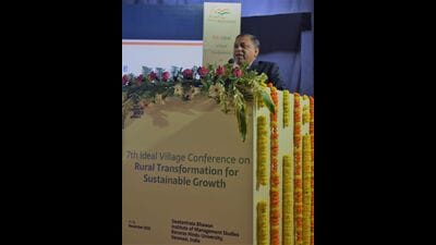 The session involved a discussion on the development of infrastructure to make healthcare affordable (HT Photo)