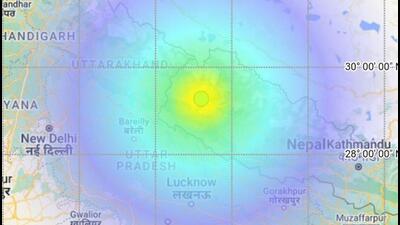 A graphic depicts the earthquake of Magnitude 5.4, that occurred on Saturday in Nepal. (PTI) A graphic depicts the earthquake of Magnitude 5.4, that occurred on Saturday in Nepal. (PTI)