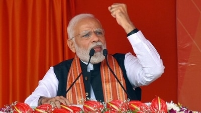 Prime Minister Narendra Modi addressing a public meeting. (ANI Photo)
