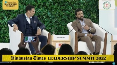 Actor Akshay Kumar talked about his dream to be Bruce Lee and not an actor. “Since childhood, everyone should have a vision on what they want to do. I wanted to be Bruce Lee, a martial artiste. Acting was never on the radar,” he said. (HT Photo)