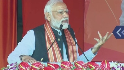 PM Modi hit out at KCR while also targeting the opposition. (Twitter/ BJP) PM Modi hit out at KCR while also targeting the opposition. (Twitter/ BJP)