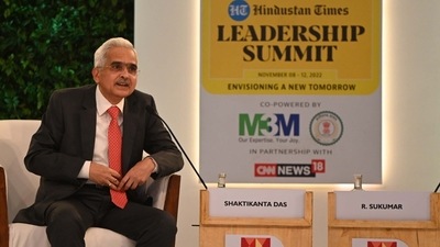 RBI governor Shaktikanta Das at Hindustan Times Leadership Summit 2022 on Saturday. (Vipin Kumar/HT Photo) RBI governor Shaktikanta Das at Hindustan Times Leadership Summit 2022 on Saturday. (Vipin Kumar/HT Photo)