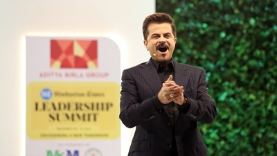 Anil Kapoor spoke about grandson Vayu at the HTLS session. Anil Kapoor spoke about grandson Vayu at the HTLS session.