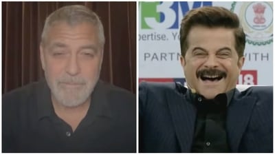 George Clooney in a conversation with Anil Kapoor called the latter a 29-year-old rockstar. The two actors spoke about their personal life and films (HT File Photo)