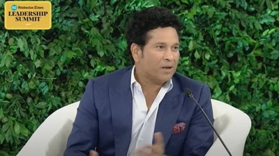 Sachin Tendulkar at the Hindustan Times Leadership Summit 2022 (HT Photo) Sachin Tendulkar at the Hindustan Times Leadership Summit 2022 (HT Photo)