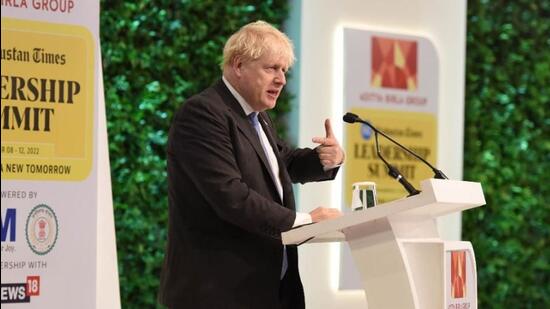Former UK prime minister Boris Johnson, speaking at HT Leadership Summit, brushed aside a suggestion that European countries could have done more to allay Putin’s security anxieties related to NATO (Ht Photo)