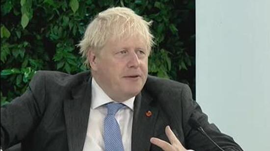 Boris Johnson said that even without an FTA, India-UK trade had increased by 28% and the two sides are taking their ties to the next level in line with the Roadmap 2030 finalised with Prime Minister Narendra Modi (HT Photo)