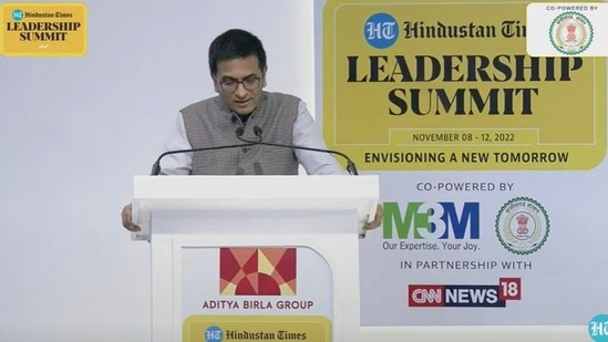 Justice DY Chandrachud speaks at the HT Leadership Summit 2022. 