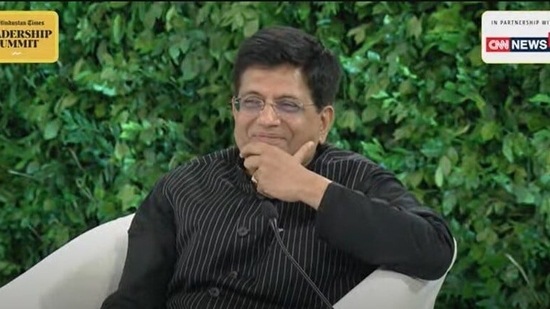 Union minister Piyush Goyal at the HT Leadership Summit