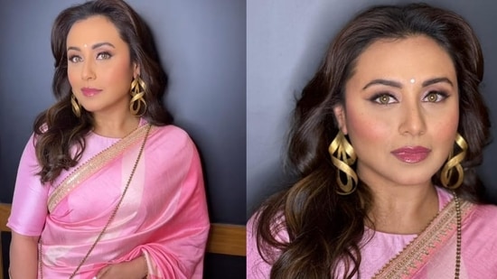 Rani Mukharji Ki Xxx - A closer look at 'queen' Rani Mukerji's glowing appearance in pink saree.  Watch | Bollywood - Hindustan Times