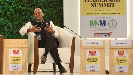 Vedanta chief Anil Agarwal, in conversation with Mint editor-in-chief Sruthijit KK covered topics related to economy, young India and more.(HT Photo/Ravi Kumar)