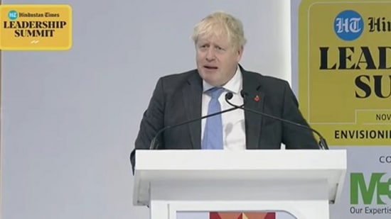Boris Johnson speaks at HT Leadership Summit 2022. 
