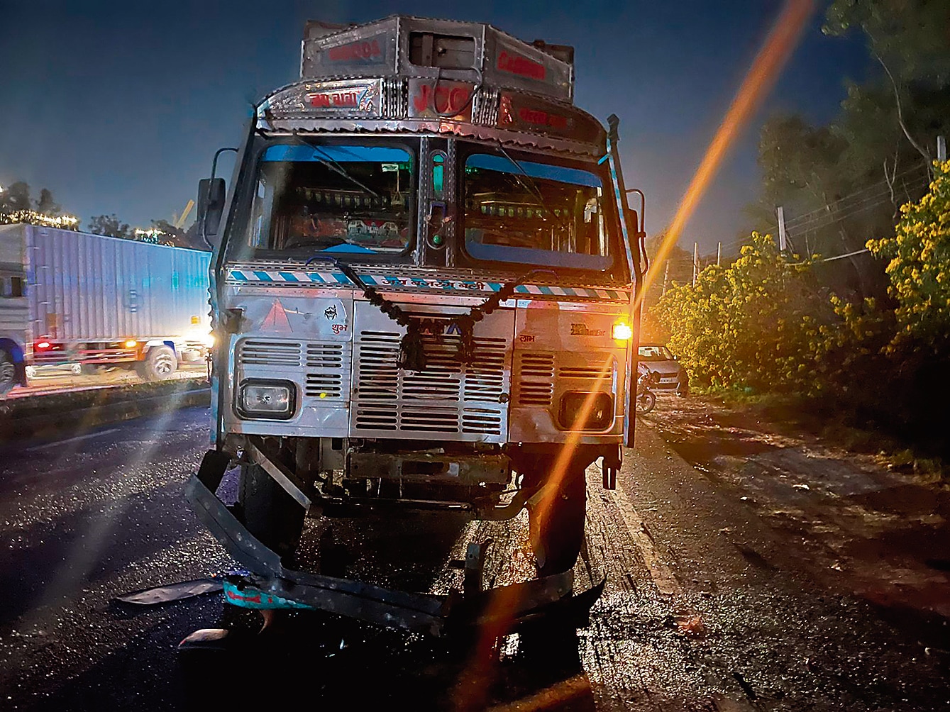 The truck involved in the accident. (HT Photo)