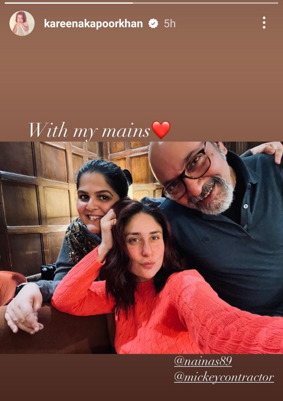 Kareena Kapoor took a selfie with her team as they partied in London.