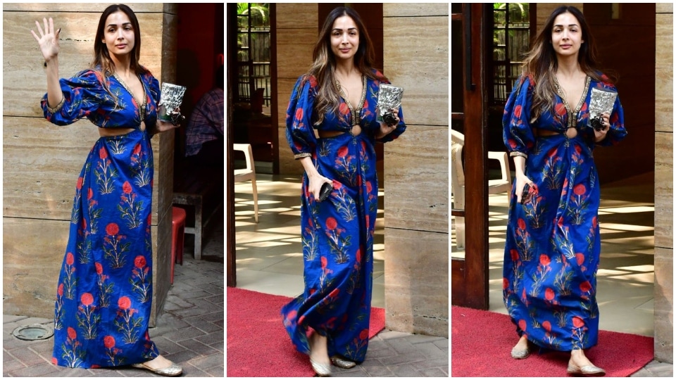 Malaika Arora in printed cut-out maxi dress and no makeup keeps her ...