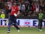 England's Ben Stokes celebrates hitting the winning runs against Pakistan during the final of the T20 World Cup tournament at the Melbourne Cricket Ground in Melbourne.(AP) England's Ben Stokes celebrates hitting the winning runs against Pakistan during the final of the T20 World Cup tournament at the Melbourne Cricket Ground in Melbourne.(AP)