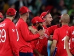 England's Jos Buttler, third right, celebrates with teammates after defeating Pakistan in the final of the T20 World Cup at the Melbourne Cricket Ground in Melbourne.(AP) England's Jos Buttler, third right, celebrates with teammates after defeating Pakistan in the final of the T20 World Cup at the Melbourne Cricket Ground in Melbourne.(AP)
