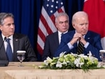 US President Joe Biden next to US Secretary of State Antony Blinken (L) during a trilateral meeting with Japanese Prime Minister Fumio Kishida and South Korean President Yoon Suk-yeol on the sidelines of the East Asia Summit during the 40th and 41st Association of Southeast Asian Nations (ASEAN) Summits in Phnom Penh on November 13. US President Joe Biden next to US Secretary of State Antony Blinken (L) during a trilateral meeting with Japanese Prime Minister Fumio Kishida and South Korean President Yoon Suk-yeol on the sidelines of the East Asia Summit during the 40th and 41st Association of Southeast Asian Nations (ASEAN) Summits in Phnom Penh on November 13.