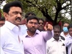 MK Stalin takes stock of projects in Chennai. (ANI) MK Stalin takes stock of projects in Chennai. (ANI)