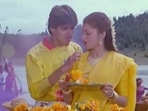 Salman Khan and Bhagyashree in a still from Maine Pyar Kiya.