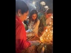 Shilpa Shetty is lighting the lamp in Kashi with her mother Sunanda Shetty. (Instagram/@theshilpashetty) Shilpa Shetty is lighting the lamp in Kashi with her mother Sunanda Shetty. (Instagram/@theshilpashetty)