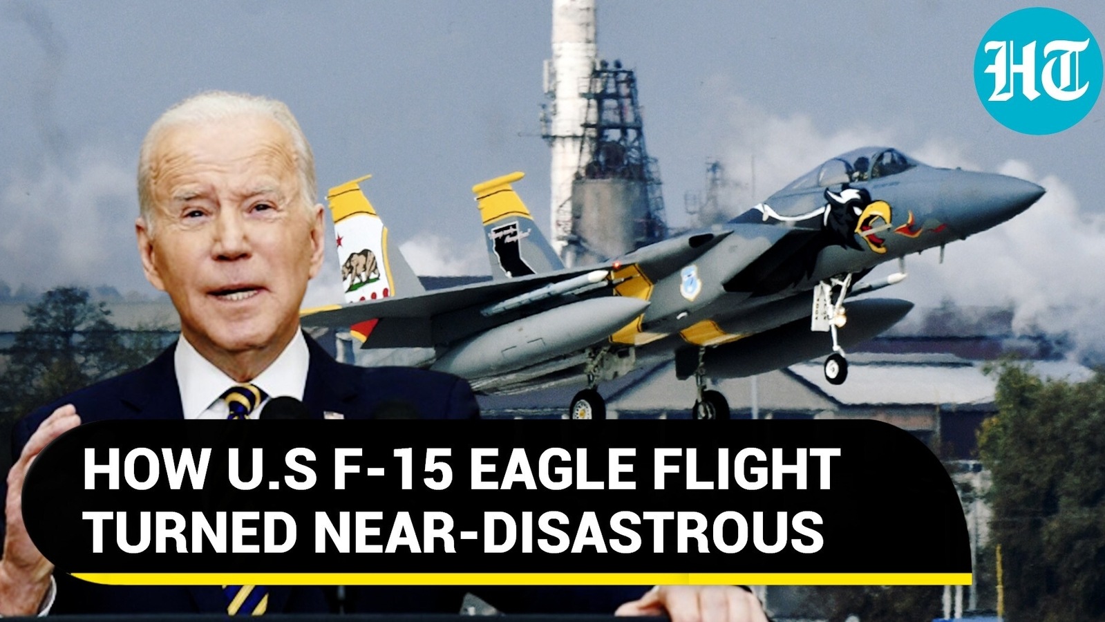 U.S F15 Eagle fighter leaks fuel, forced to make emergency landing