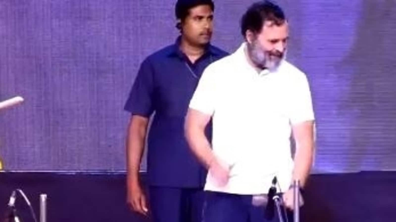 Watch: At Bharat Jodo Yatra in Maha’s Kalamuri, Rahul Gandhi tries drumming