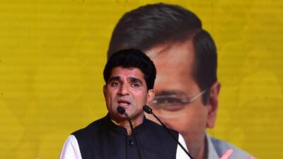 AAP’s Isudan Gadhvi has been named as the party’s chief ministerial candidate for next month’s election. (AFP) AAP’s Isudan Gadhvi has been named as the party’s chief ministerial candidate for next month’s election. (AFP)