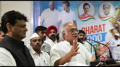 Senior Congress leader Jairam Ramesh in Patna on Sunday. (Santosh Kumar/HT Photo) Senior Congress leader Jairam Ramesh in Patna on Sunday. (Santosh Kumar/HT Photo)
