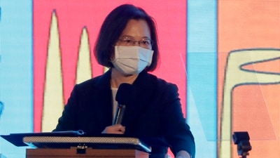 China-Taiwan Conflict: Taiwan President Tsai Ing-wen delivers a speech. (AP) China-Taiwan Conflict: Taiwan President Tsai Ing-wen delivers a speech. (AP)