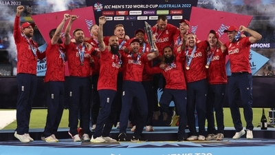 Stokes scored the winning runs, finishing on 52 off 49 balls, his first ever T20I half century. England thus lifted the T20 World Cup a second time, having done the same all the way back in 2010 (AP) Stokes scored the winning runs, finishing on 52 off 49 balls, his first ever T20I half century. England thus lifted the T20 World Cup a second time, having done the same all the way back in 2010 (AP)