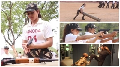 Samantha Ruth Prabhu in a BTS video from the sets of Yashoda. Samantha Ruth Prabhu in a BTS video from the sets of Yashoda.