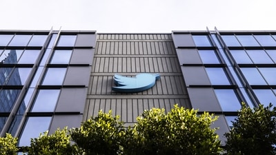 The Twitter logo is seen at the social media company's headquarters in San Francisco. (AP) The Twitter logo is seen at the social media company's headquarters in San Francisco. (AP)