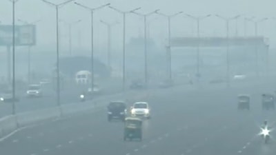 The visuals of the poor air quality shared by news agency ANI on Sunday morning show the thick layer of smog blanketing the national capital. The visuals of the poor air quality shared by news agency ANI on Sunday morning show the thick layer of smog blanketing the national capital.