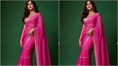 Mrunal played muse to fashion designer Gopi Vaid and picked a stunning ethnic ensemble for the pictures. (Instagram/@mrunalthakur) Mrunal played muse to fashion designer Gopi Vaid and picked a stunning ethnic ensemble for the pictures. (Instagram/@mrunalthakur)