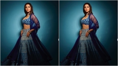 In a silver neck choker, minimal earrings and silver oxidised bangles from the shelves of Azotiique, Nushrratt further accessorised her look for the day. (Instagram/@nushrrattbharuccha) In a silver neck choker, minimal earrings and silver oxidised bangles from the shelves of Azotiique, Nushrratt further accessorised her look for the day. (Instagram/@nushrrattbharuccha)