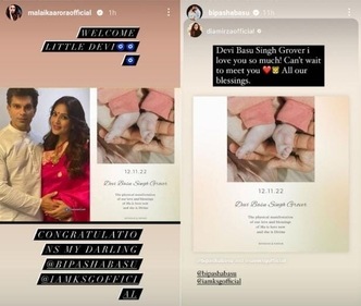 Many celebs wished Bipasha Basu and Karan Singh Grover after their daughter's birth. Many celebs wished Bipasha Basu and Karan Singh Grover after their daughter's birth.