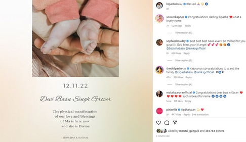 Bipasha Basu and Karan Singh Grover shared their baby news in an Instagram post. Bipasha Basu and Karan Singh Grover shared their baby news in an Instagram post.
