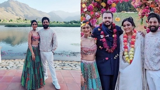 Allu Arjun with wife Sneha Reddy at a wedding in South Africa. 