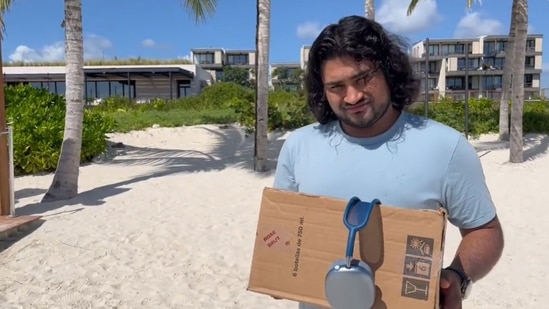 Rahul Ligma posing as a laid off FTX employee in the Bahamas.(Twitter/@WSBChairman)