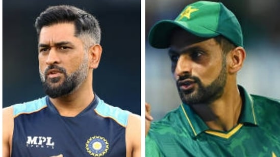 Captains of the 2007 T20 World Cup final between India and Pakistan: MS Dhoni(left), Shoaib Malik(right)(getty images)