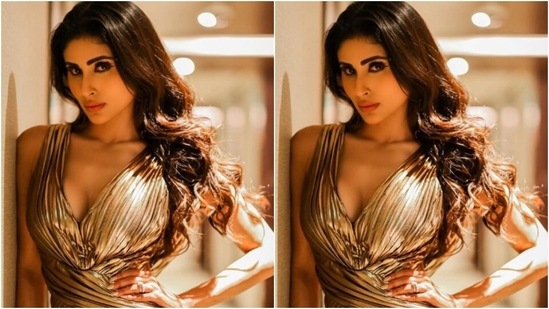 “Sunshine at night,” Mouni captioned her pictures. Kubbra Sait dropped by to comment with, “You’re a dream in this outfit.” (Instagram/@imouniroy)