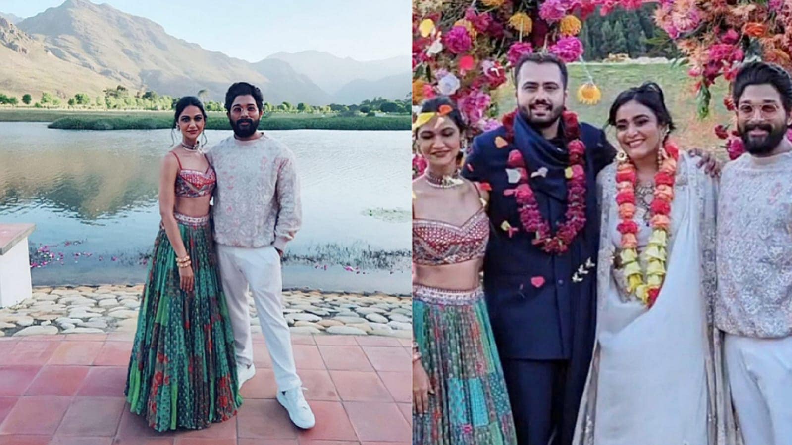 Allu Arjun with wife Sneha Reddy at a wedding in South Africa. Allu Arjun with wife Sneha Reddy at a wedding in South Africa.