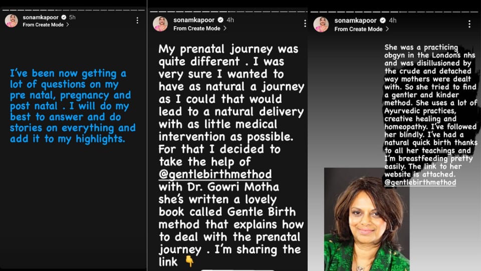 सोनम कपूर ने इंस्टाग्राम स्टोरीज पर अपनी प्रेग्नेंसी के बारे में जानकारी दी। सोनम कपूर ने इंस्टाग्राम स्टोरीज पर अपनी प्रेग्नेंसी के बारे में जानकारी दी।