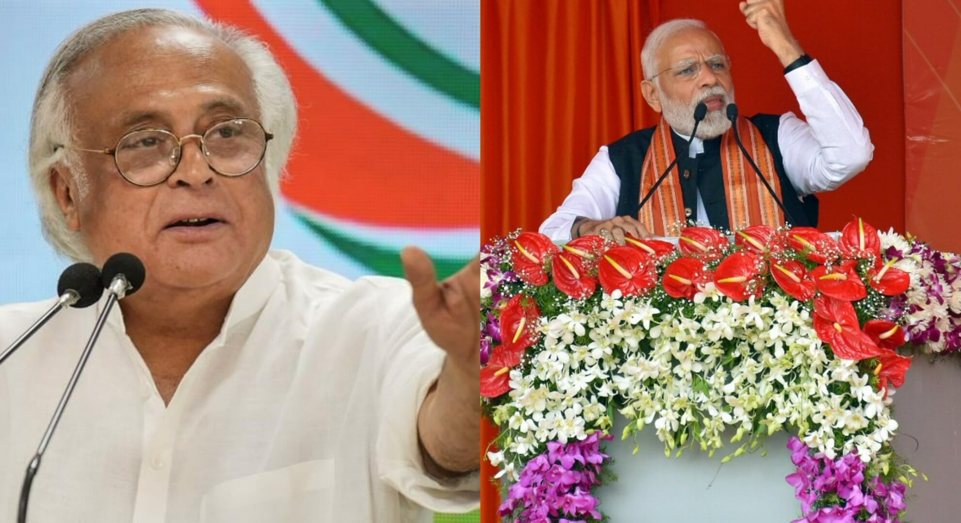 Congress MP Jairam Ramesh and PM Narendra Modi. Congress MP Jairam Ramesh and PM Narendra Modi.