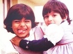Kajol with Tanishaa Mukerji during childhood days. Kajol with Tanishaa Mukerji during childhood days.