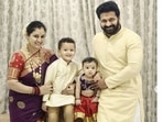 Rishab Shetty and Pragathi Shetty with their kids,