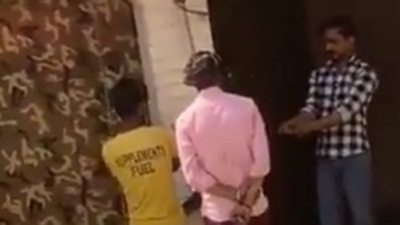 The police said that the incident took place in April this year and they have taken cognisance of the video (Twitter Image) The police said that the incident took place in April this year and they have taken cognisance of the video (Twitter Image)