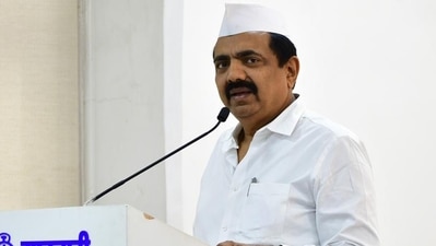 Mumbai, India - August 05, 2022: Maharashtra State NCP president Jayant Patil, at NCP Office, in Mumbai, India, on Friday, August 05, 2022. (Photo by Bhushan Koyande/HT Photo) (HT PHOTO) Mumbai, India - August 05, 2022: Maharashtra State NCP president Jayant Patil, at NCP Office, in Mumbai, India, on Friday, August 05, 2022. (Photo by Bhushan Koyande/HT Photo) (HT PHOTO)